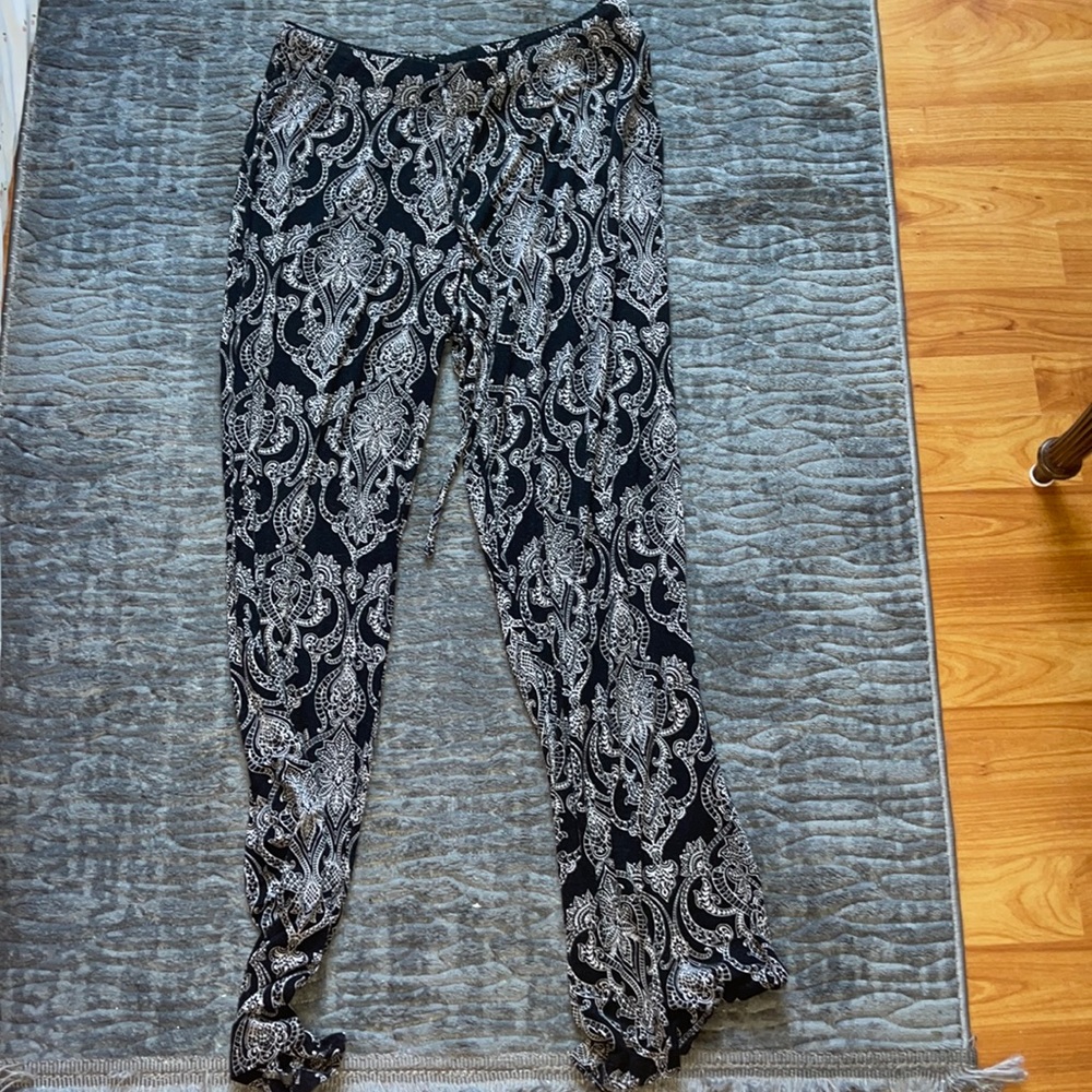 Black and White BOHO Pants